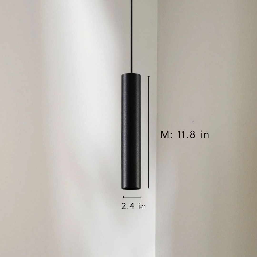 Modern Black Cylinder Pendant Light LED
