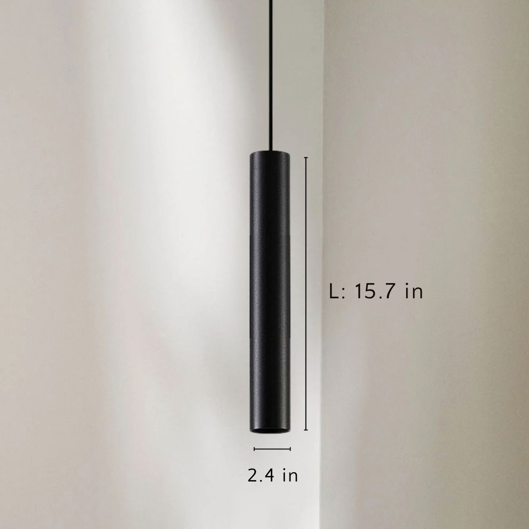 Modern Black Cylinder Pendant Light LED