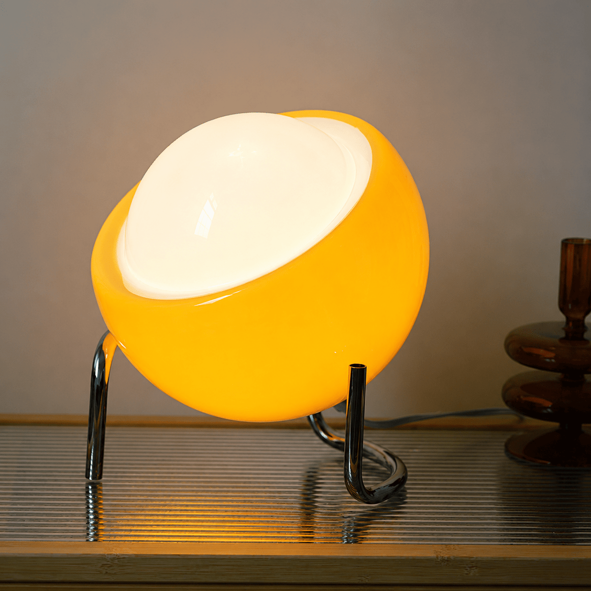 Round Glass LED Table Lamp