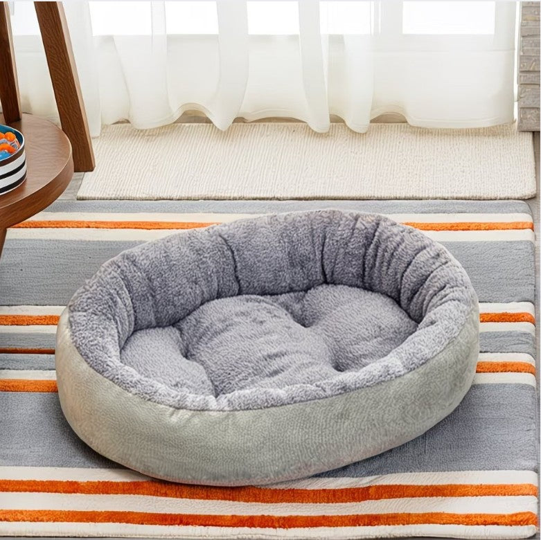 Oval Pet Bed with Bolstered Rim