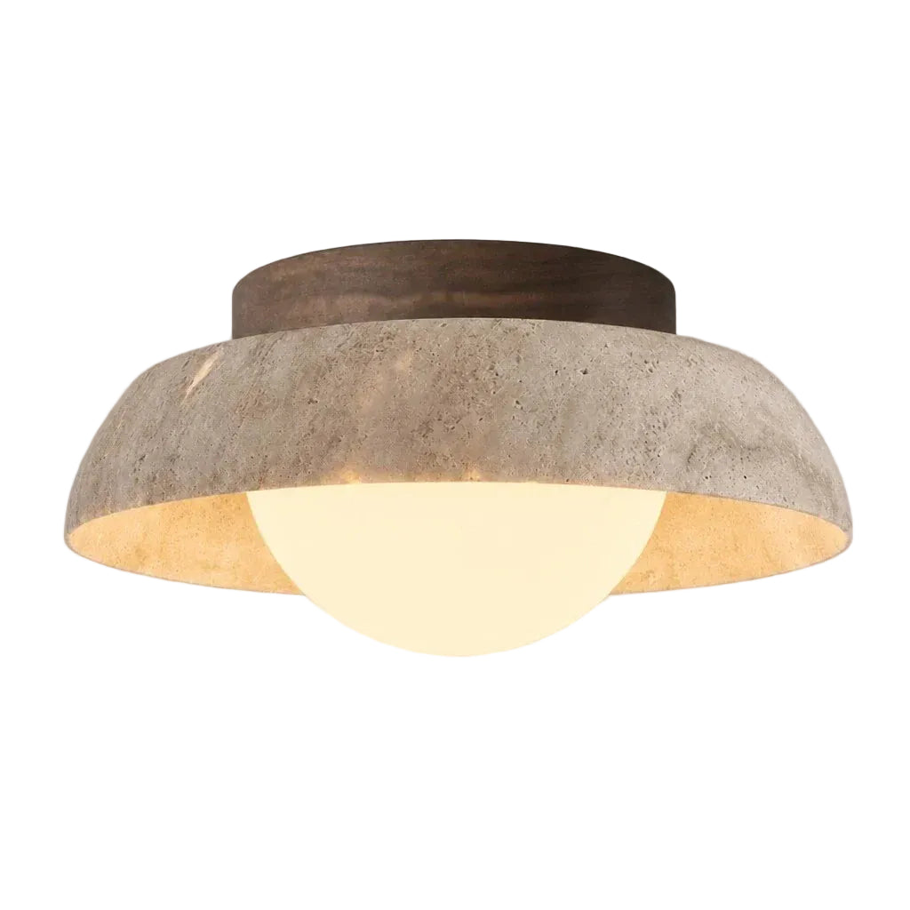 Travertine Bowl LED Ceiling Light