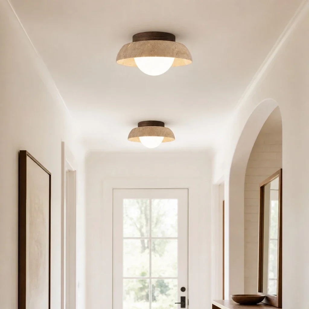 Travertine Bowl LED Ceiling Light