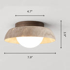 Travertine Bowl LED Ceiling Light