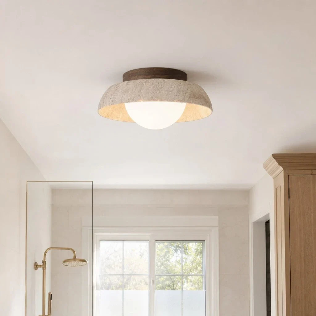Travertine Bowl LED Ceiling Light