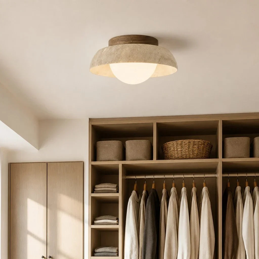 Travertine Bowl LED Ceiling Light