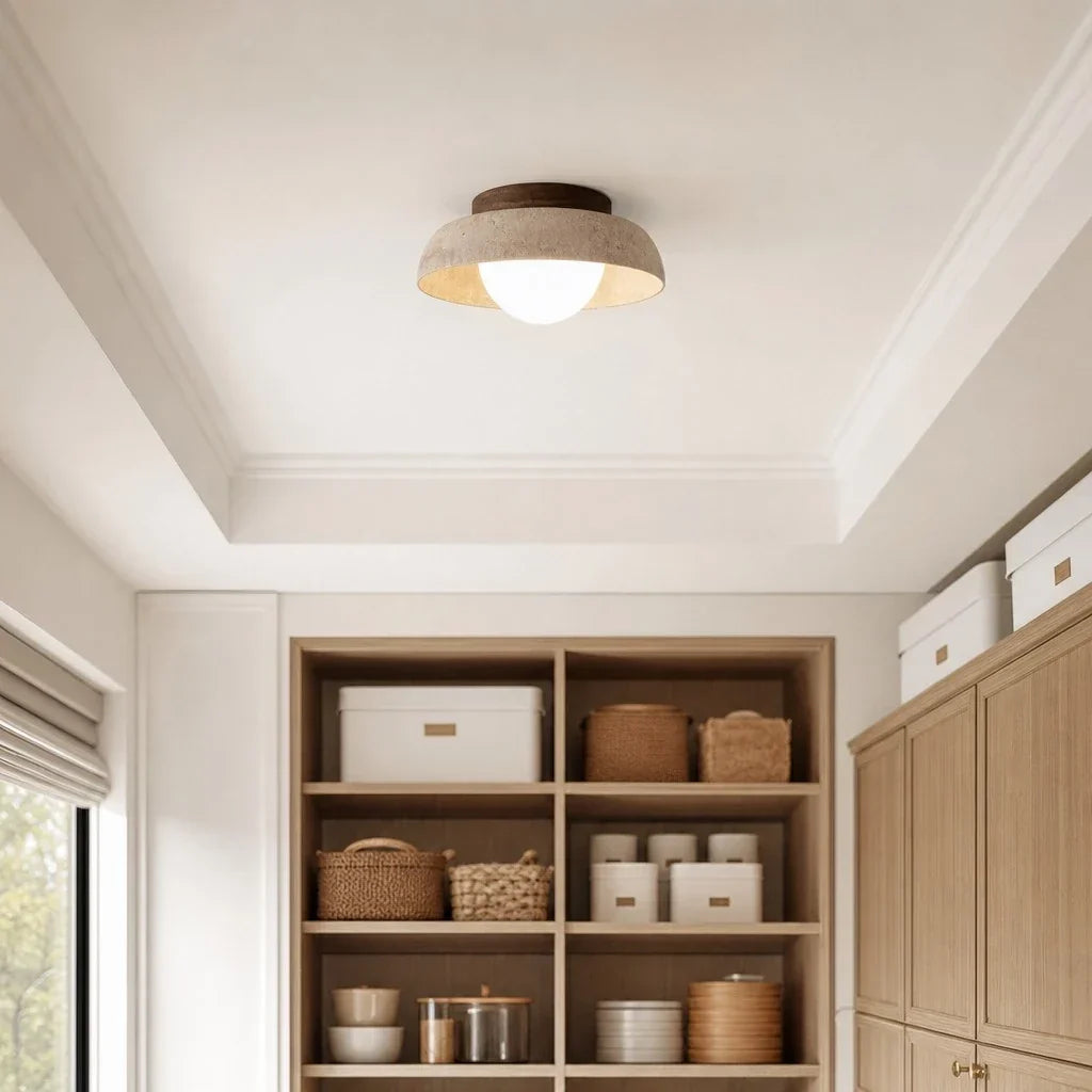 Travertine Bowl LED Ceiling Light