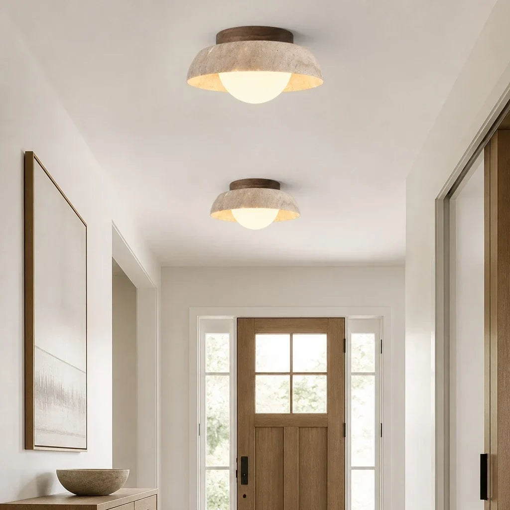 Travertine Bowl LED Ceiling Light