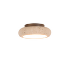 Travertine LED Ceiling Light with Wood