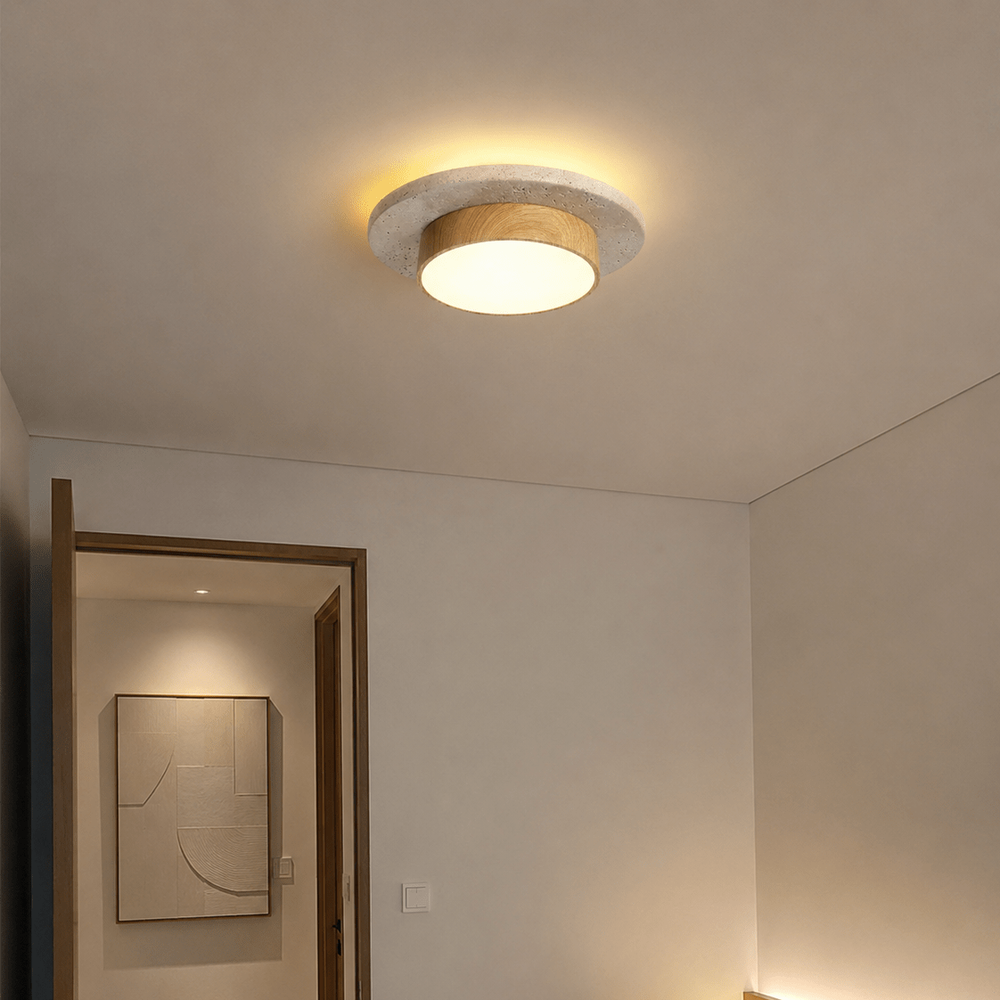 Travertine LED Flush Mount Ceiling Light