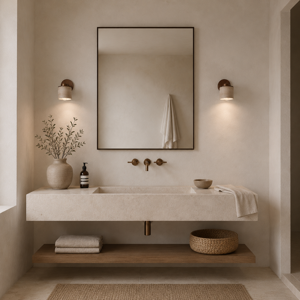 Travertine LED Wall Light Adjustable