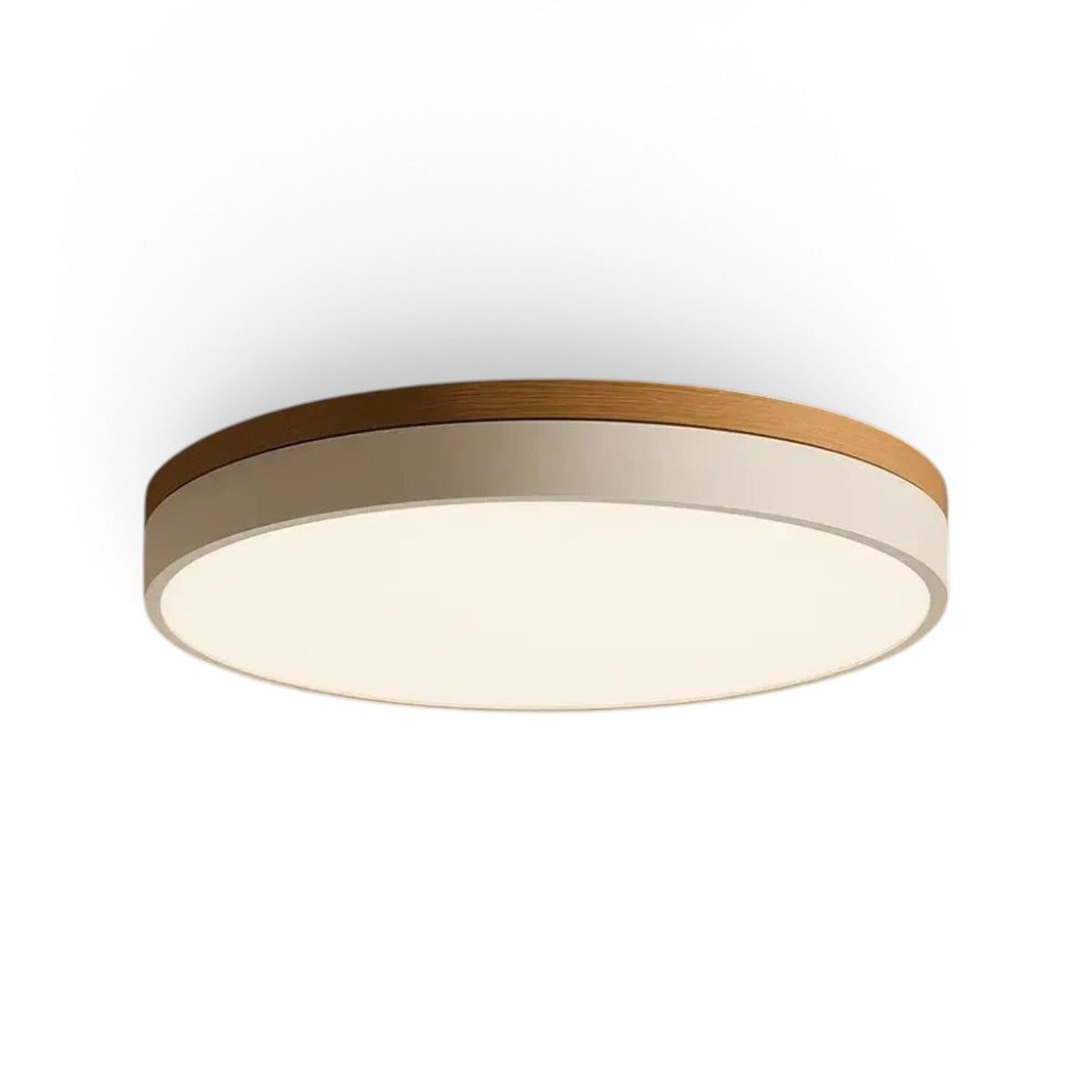 Wood Trim LED Flush Mount Ceiling Light