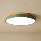 Wood Trim LED Flush Mount Ceiling Light