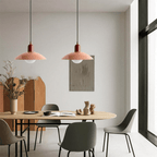 Bauhaus Wide Brim Metal Shade Glass Globe Pendant Light