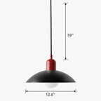 Bauhaus Wide Brim Metal Shade Glass Globe Pendant Light