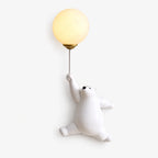 Bear Holding Balloon Globe Wall Sconce