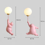 Bear Holding Balloon Globe Wall Sconce
