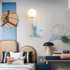 Bear Holding Balloon Globe Wall Sconce