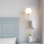 Bear Holding Balloon Globe Wall Sconce