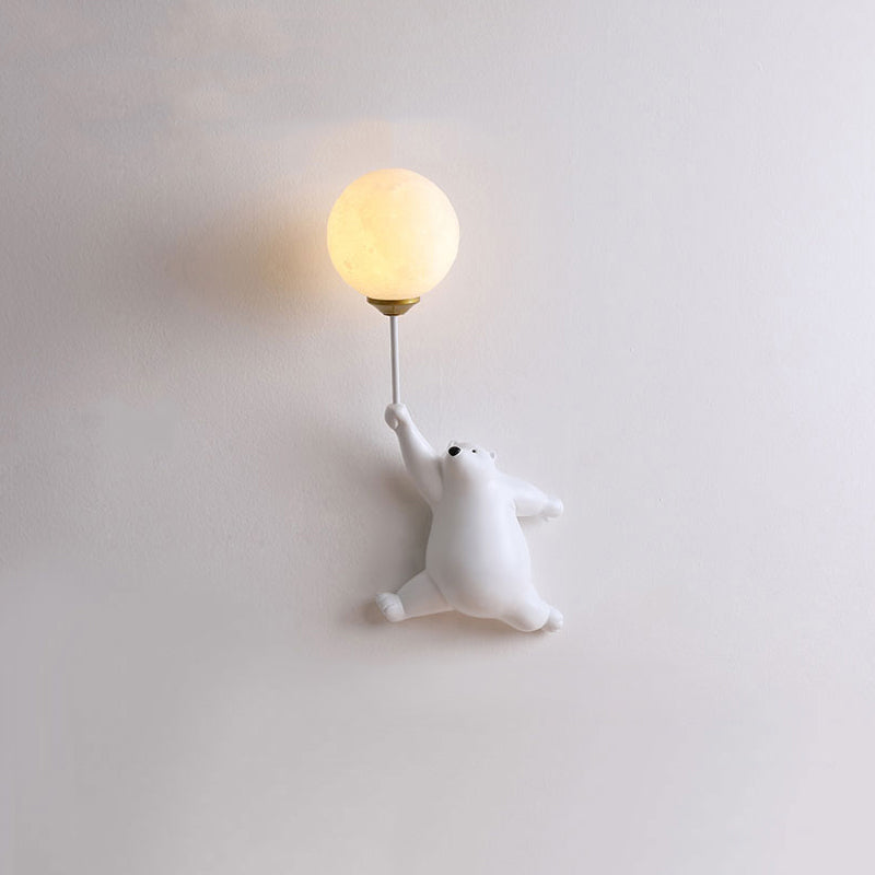 Bear Holding Balloon Globe Wall Sconce