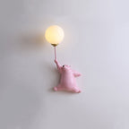 Bear Holding Balloon Globe Wall Sconce