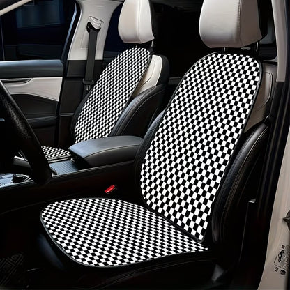 Car Seat Cover Set with Checkered Pattern