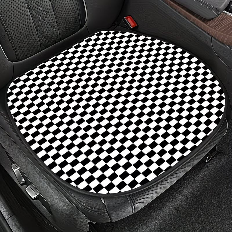 Car Seat Cover Set with Checkered Pattern
