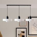 Colored Glass Pendant Light 3-Light Linear
