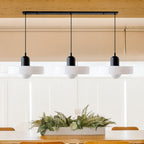 Colored Glass Pendant Light 3-Light Linear