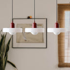 Colored Glass Pendant Light 3-Light Linear