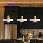 Colored Glass Pendant Light 3-Light Linear