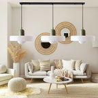 Colored Glass Pendant Light 3-Light Linear