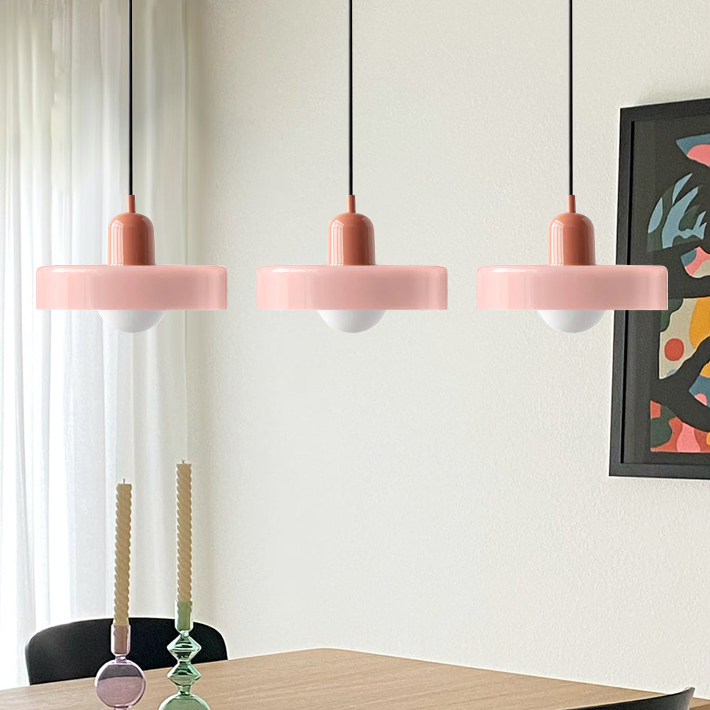 Colored Glass Pendant Light 3-Light Linear