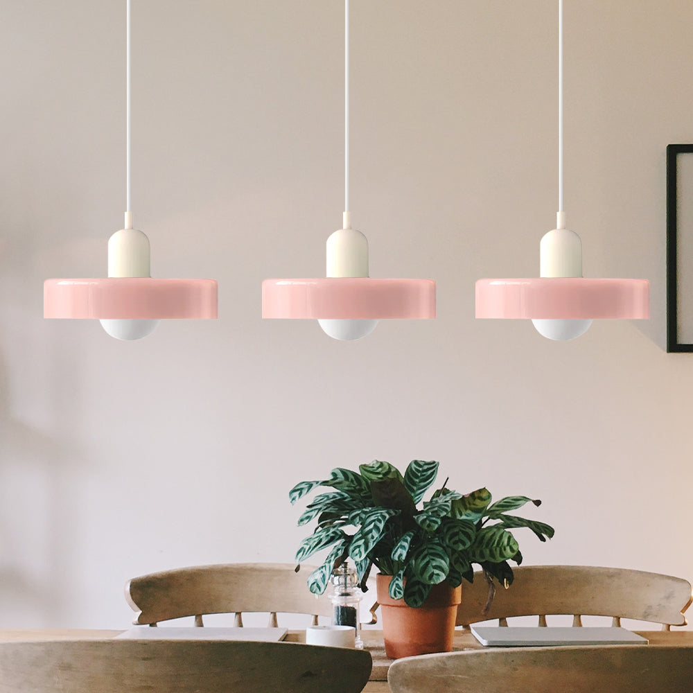 Colored Glass Pendant Light 3-Light Linear