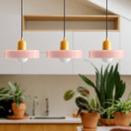 Colored Glass Pendant Light 3-Light Linear