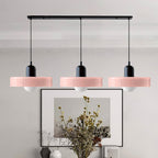 Colored Glass Pendant Light 3-Light Linear