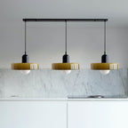 Colored Glass Pendant Light 3-Light Linear