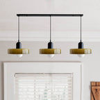Colored Glass Pendant Light 3-Light Linear