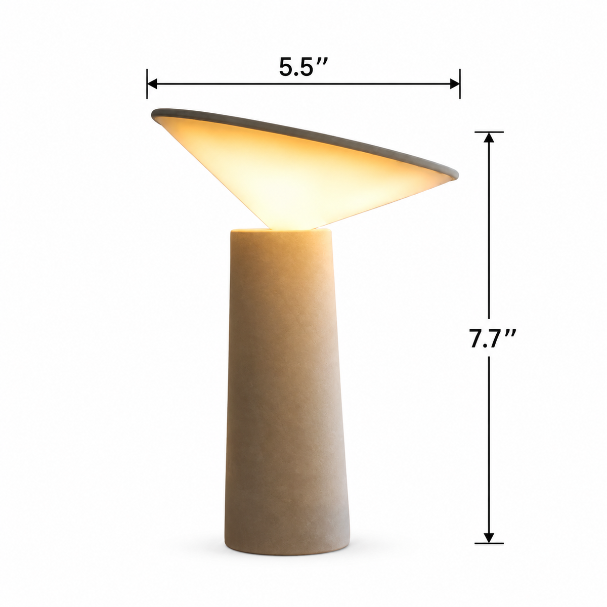 Cordless Rechargeable LED Table Lamp Tilting Cone Head Dimmable