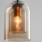 Double Glass Bell Mid Century Modern Pendant Light