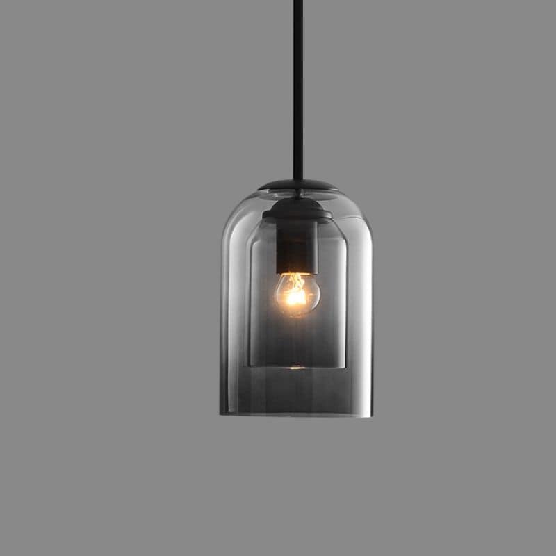 Double Glass Bell Mid Century Modern Pendant Light
