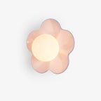 Flower Shape Pastel Resin Glass Globe Wall Sconce