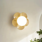 Flower Shape Pastel Resin Glass Globe Wall Sconce