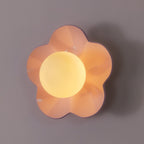Flower Shape Pastel Resin Glass Globe Wall Sconce