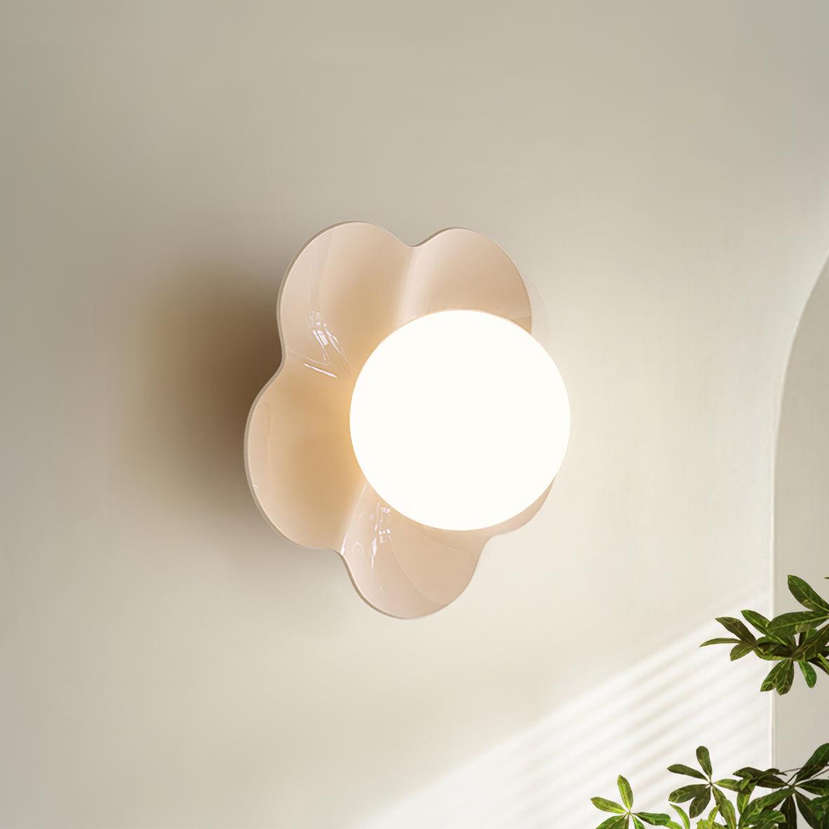 Flower Shape Pastel Resin Glass Globe Wall Sconce