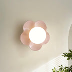 Flower Shape Pastel Resin Glass Globe Wall Sconce