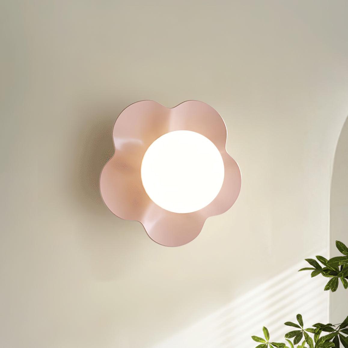 Flower Shape Pastel Resin Glass Globe Wall Sconce