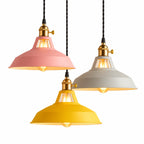 Industrial Pastel Metal Dome Farmhouse Pendant Light