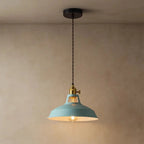 Industrial Pastel Metal Dome Farmhouse Pendant Light