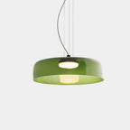 Layered Colored Glass Disc Modern LED Pendant Light