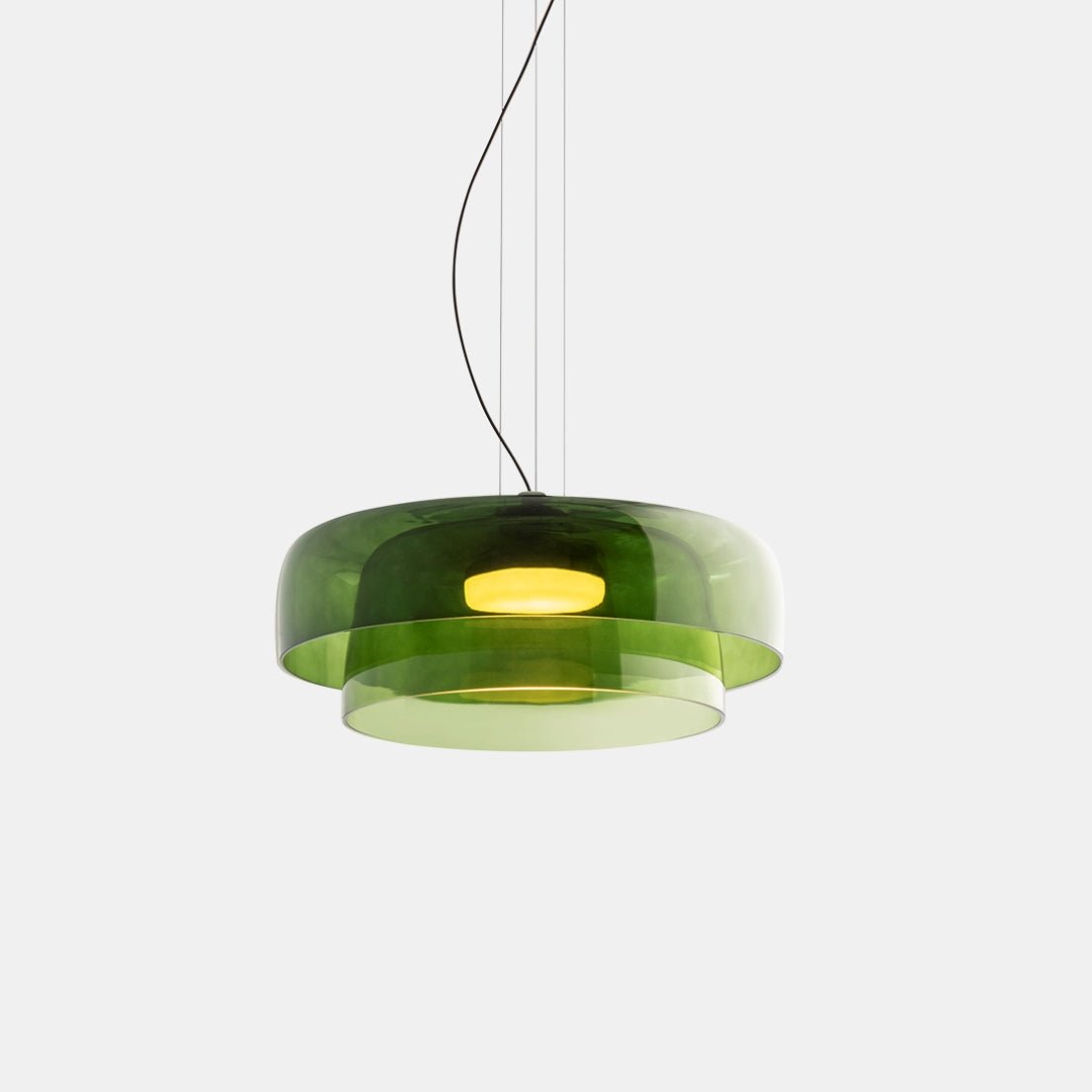 Layered Colored Glass Disc Modern LED Pendant Light